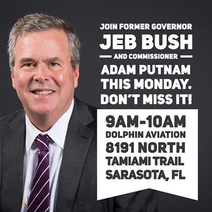 graphic for Jeb Bush event for Adam Putnam