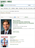 graphic for Marco Rubio Feb. 19, 2015 book signing in Greenville